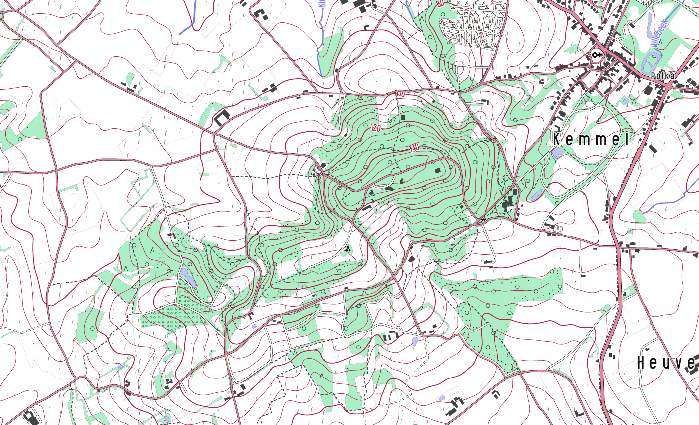 OpenArdenneMap contour lines Kemmel