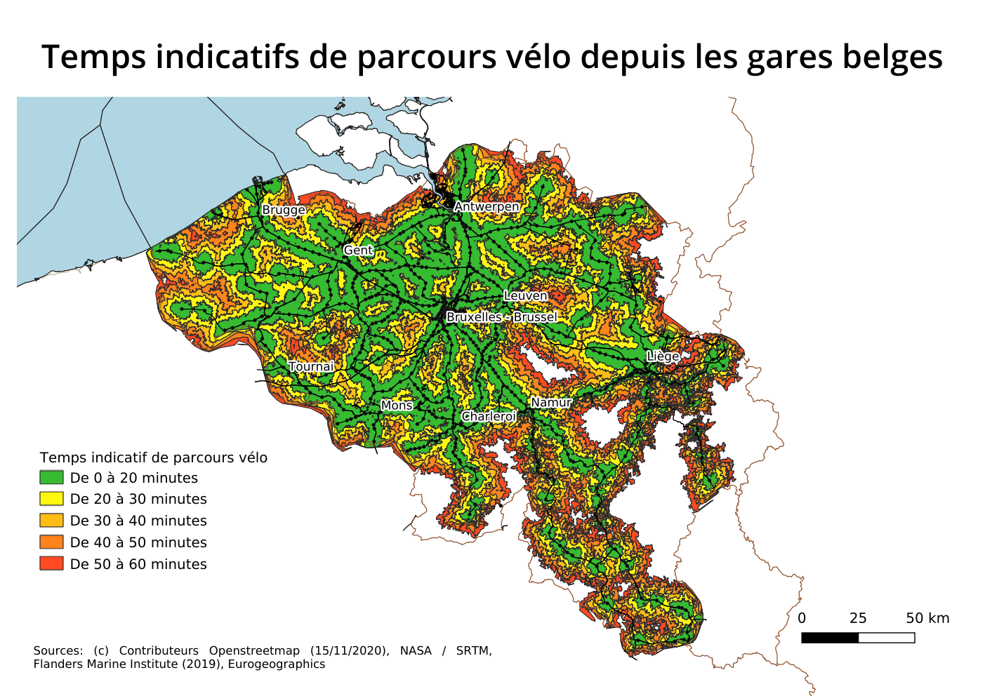 Représentation des données pour la Belgique