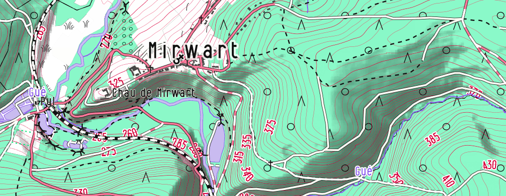 Extrait de la carte OpenArdenneMap, Mirwart