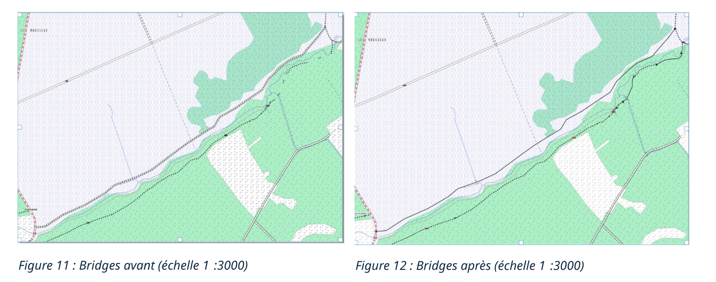 Transformation d’un symbole de pont unique par un symbole de pont étiré en longueur