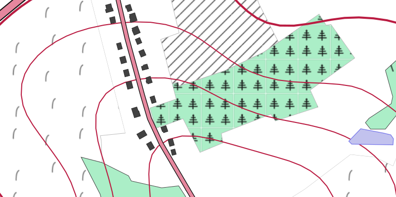 Rendu des plantations de sapins de Noël sur OpenArdenneMap